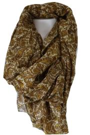 Silketørklæde Sarong Paisley Beige