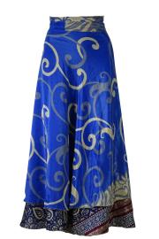 Sari Nederdel Lang India Blue