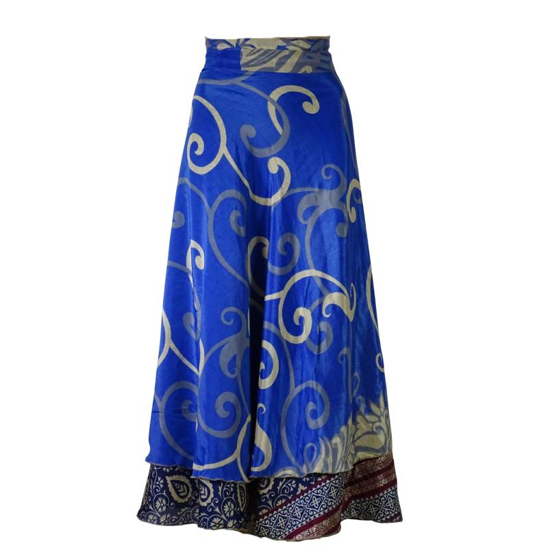 Sari Nederdel Lang India Blue - 