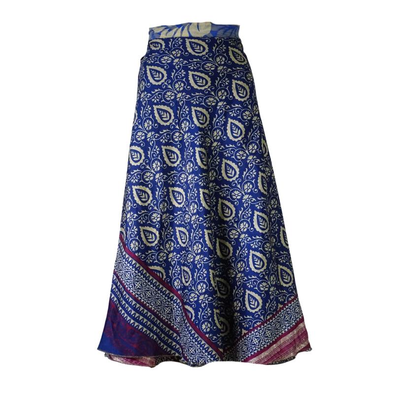 Sari Nederdel Lang India Blue - 