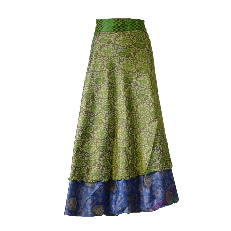 Lang slå-om Nederdel Lavender Green - 
