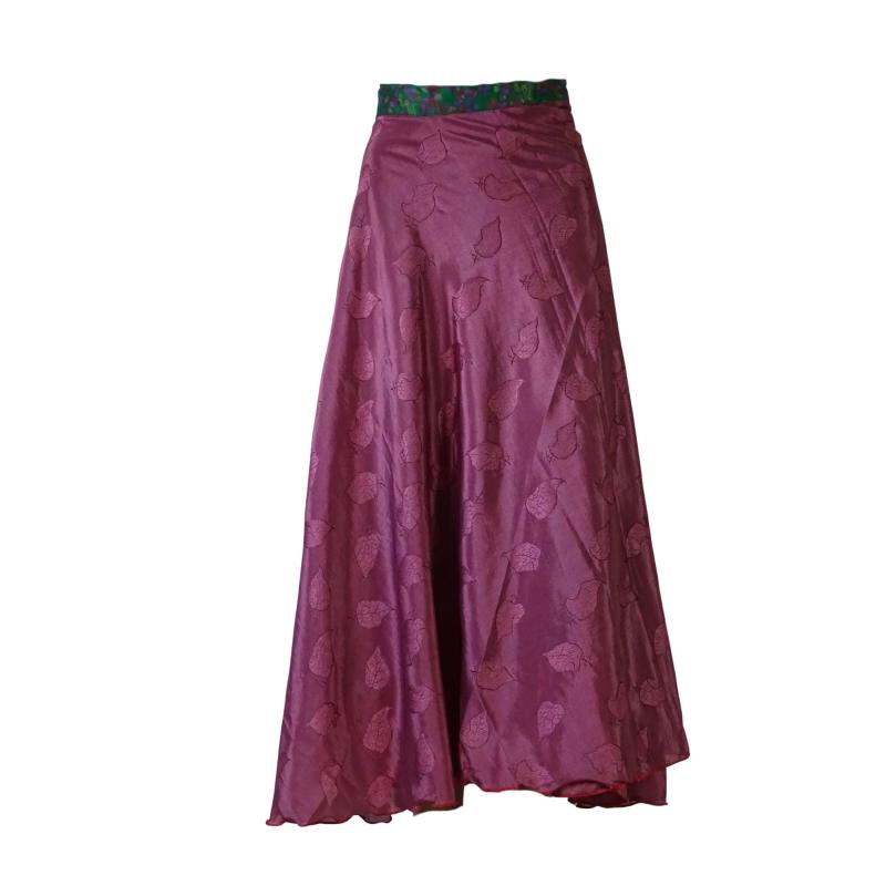 Lang slå-om Nederdel Plum n' Green - 
