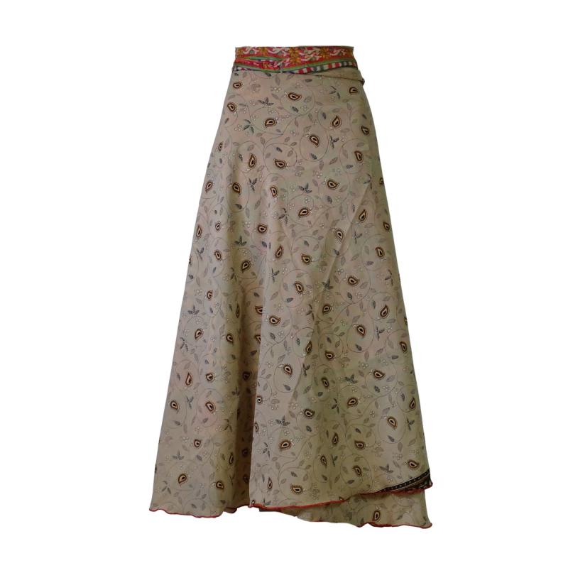 Lang slå-om Nederdel Rose Beige - 