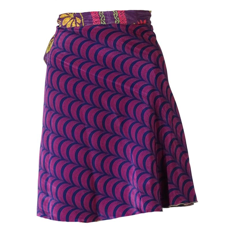 Sari Nederdel Kort India Plum - 
