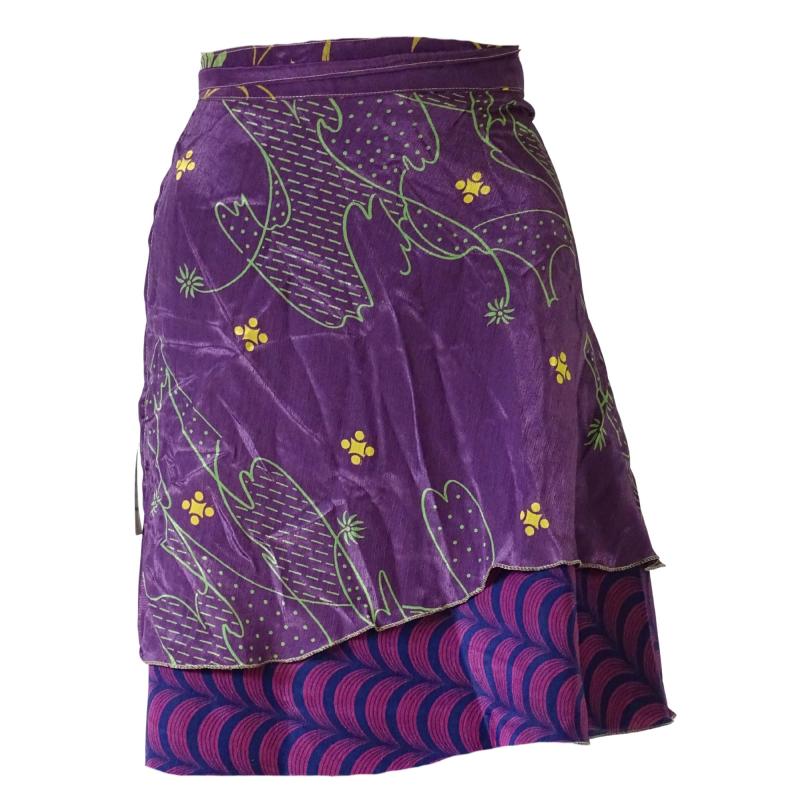 Sari Nederdel Kort India Plum - 