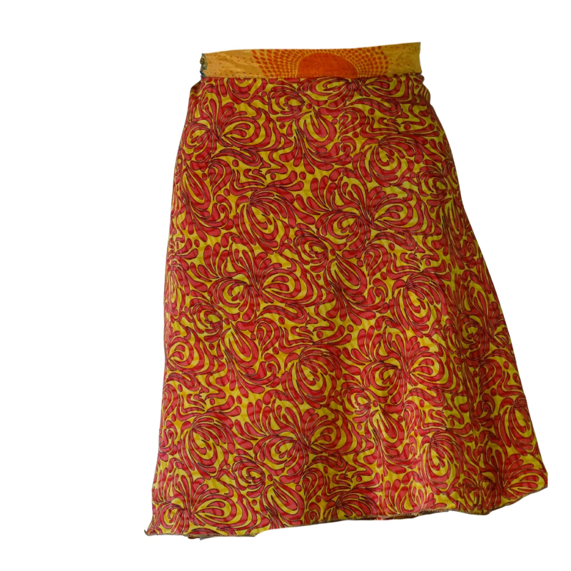 Sari Nederdel Kort Orange Red