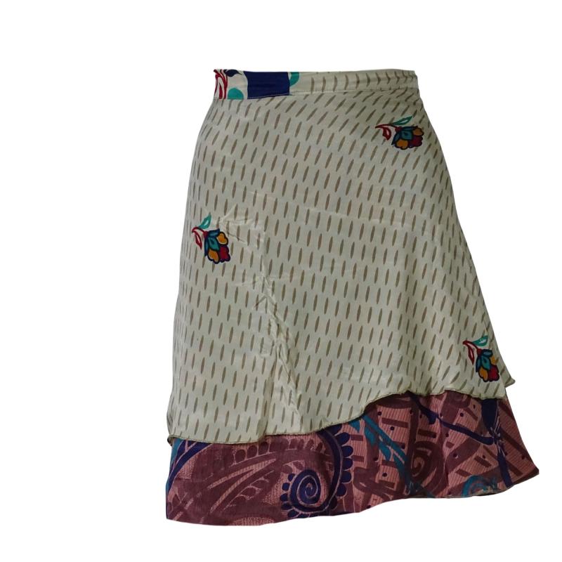 Sari Nederdel Kort India Beige - 