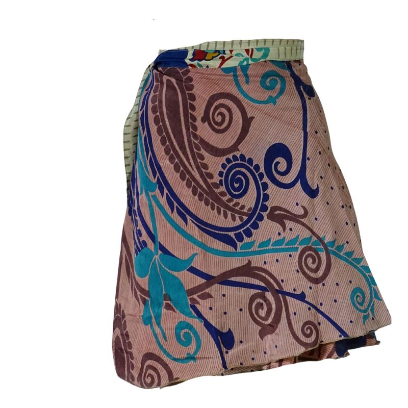 Sari Nederdel Kort India Beige - 