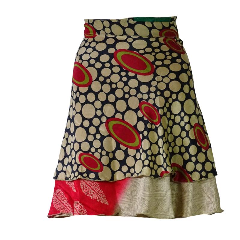 Sari Nederdel Kort Red n' Beige - 