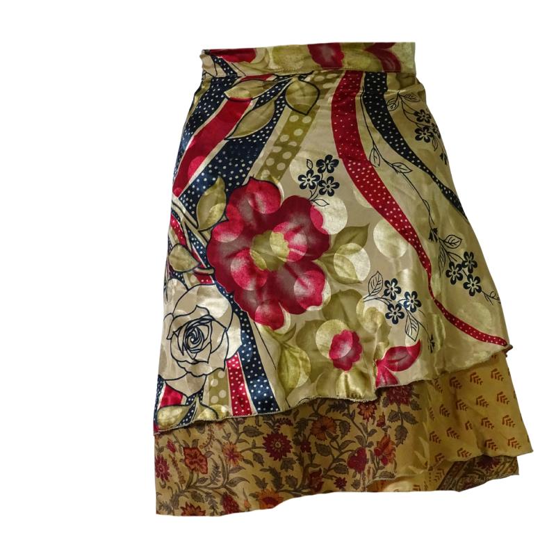 Sari Nederdel Kort Red n' Brown - 