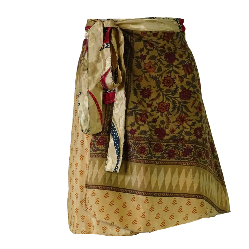 Sari Nederdel Kort Red n´ Brown