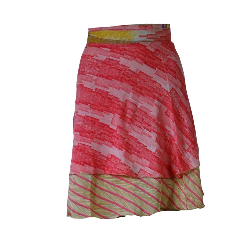 Sari Nederdel Kort Rose n' Beige - 