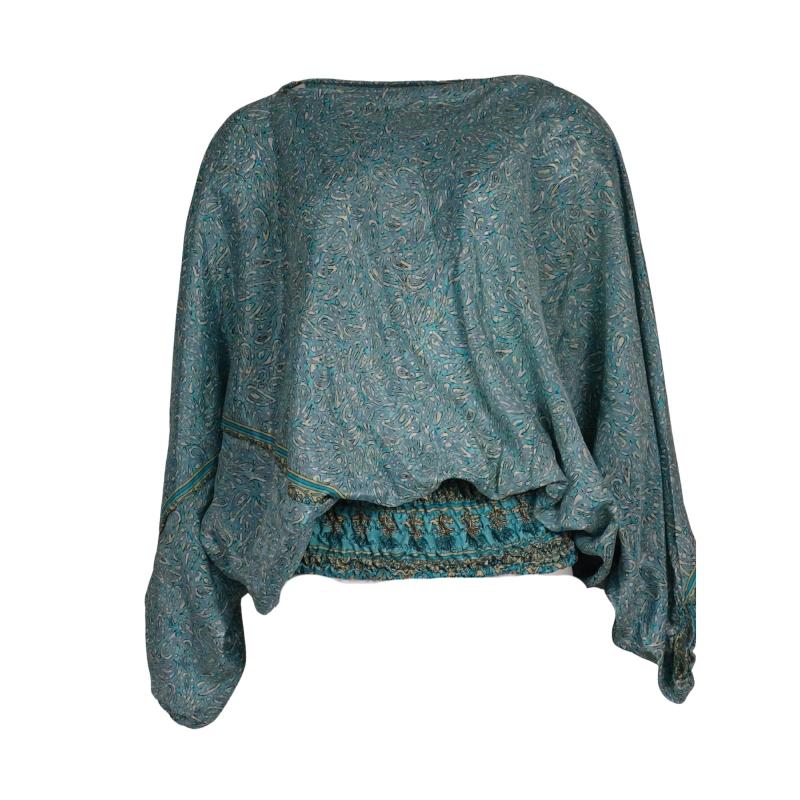 Harem Vintage Bluse 2-in-1 - Aqua