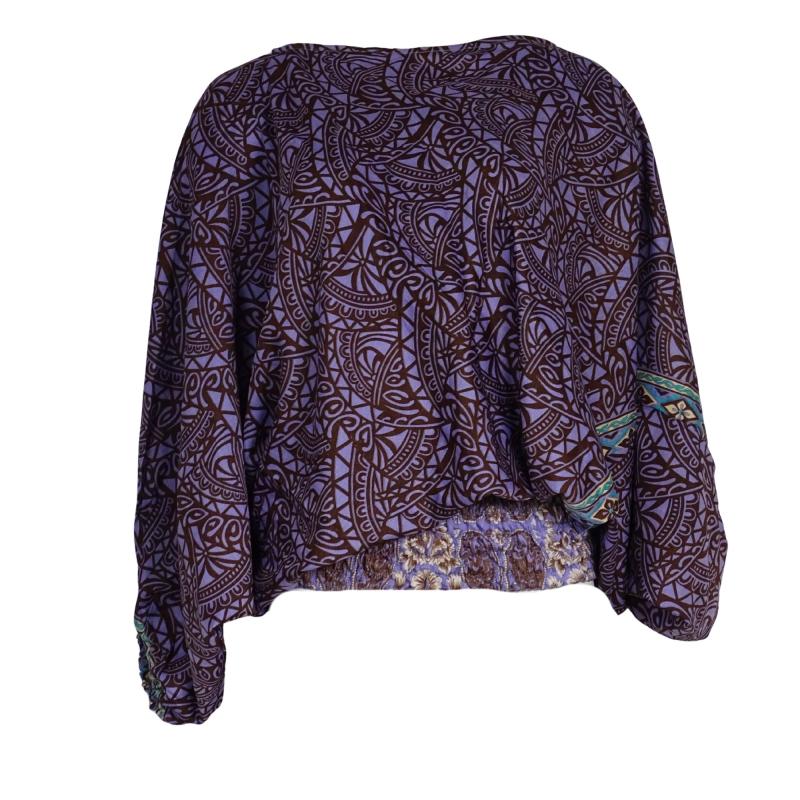 Harem Vintage Bluse 2-in-1 - Plum n' Brown