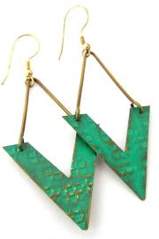 Turkis Trekant Øreringe