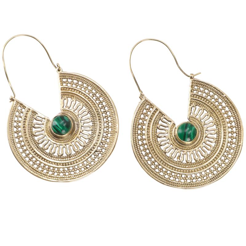 Tribal Øreringe Malakit - 