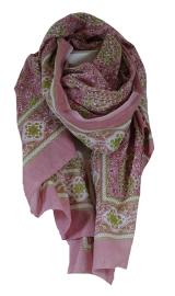 Blockprintet Tørklæde Paisley Rose