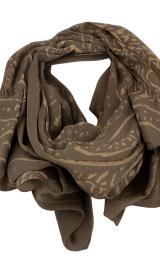Blockprintet Tørklæde Taupe