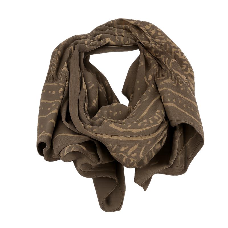 Blockprintet Tørklæde Taupe - 