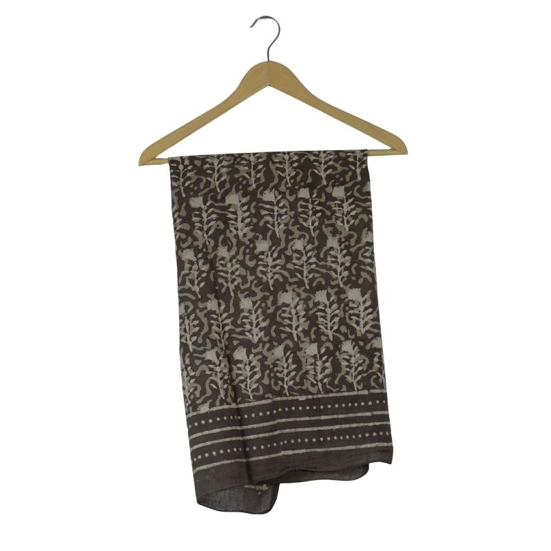 Blockprintet Tørklæde Taupe - 