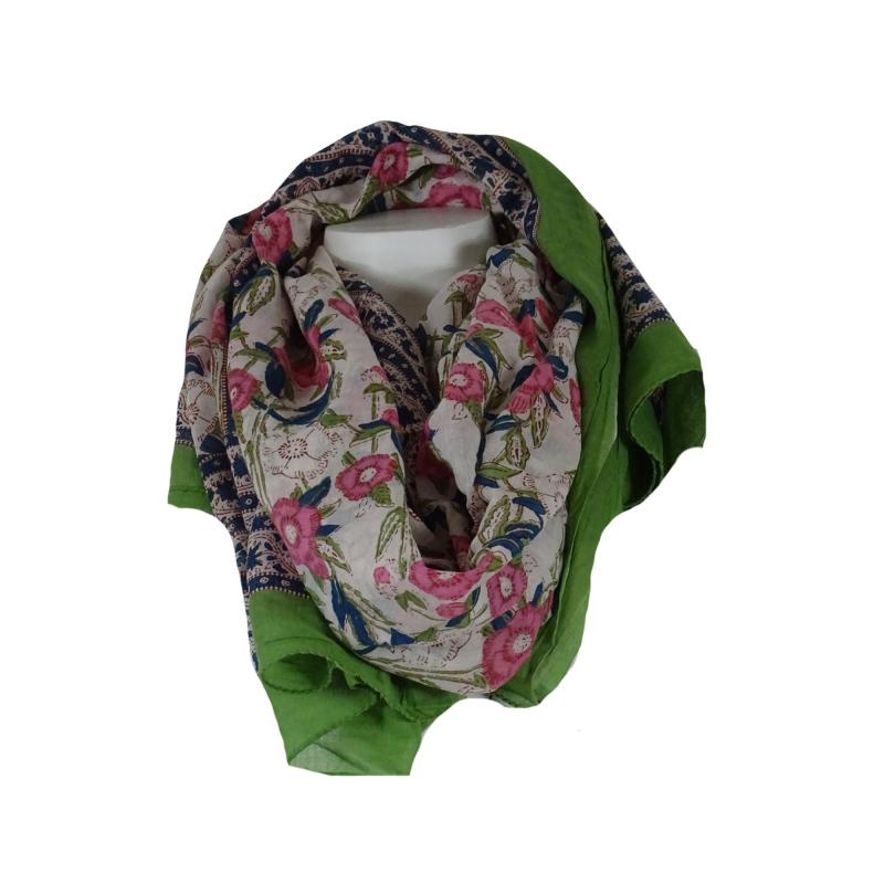 Blockprintet Tørklæde Floral - 