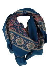 Blockprintet Tørklæde Turquoise Rose