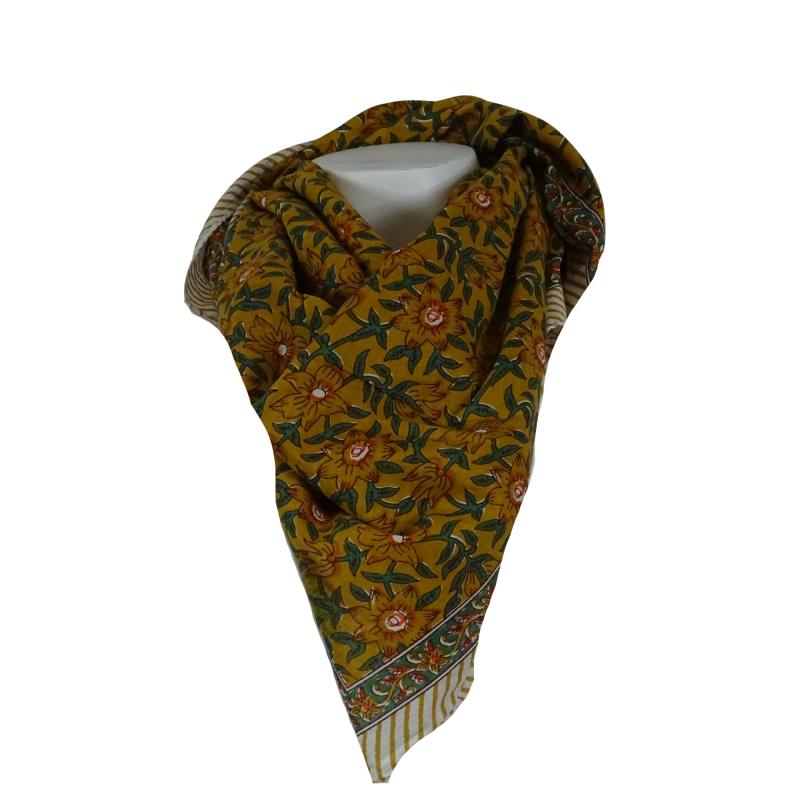 Tørklæde 115x115 Curry Green - 