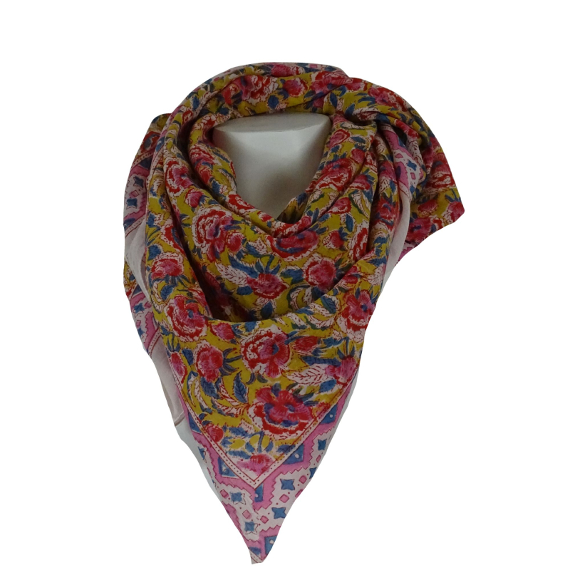 Tørklæde 115x115 Curry Rose