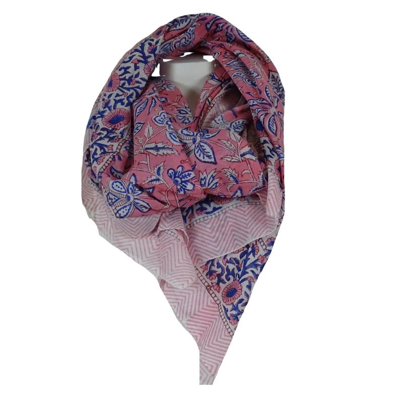 Tørklæde 200 x 80 Pink Blue - 