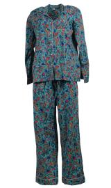 Pyjamas Blockprint Turquoise Flowers