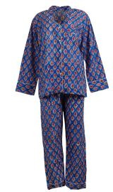 Pyjamas Blockprint Blue n' Rose