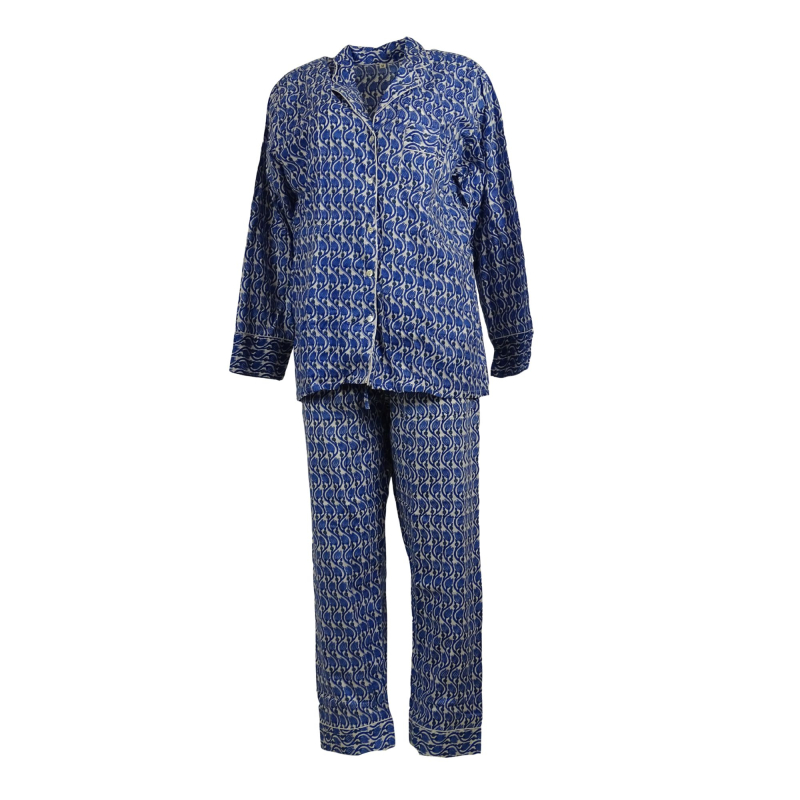Pyjamas Blockprint India Blue