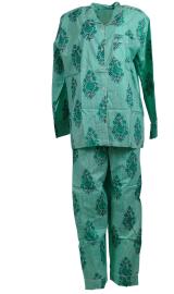 Pyjamas Blockprint Minty Green
