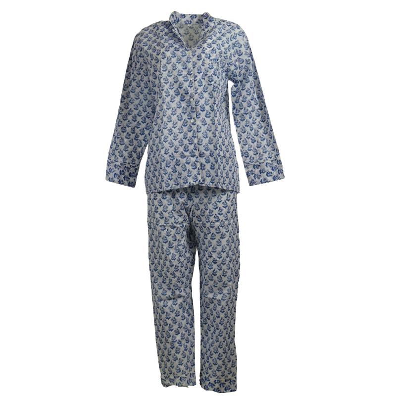 Pyjamas Blockprint Blue Flowers - 