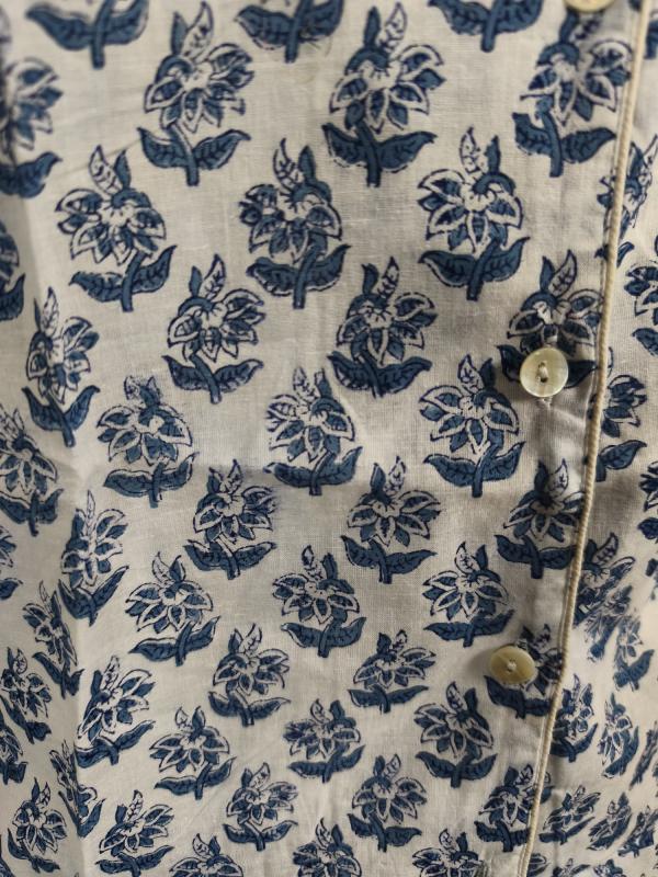 Pyjamas Blockprint Blue Flowers - 