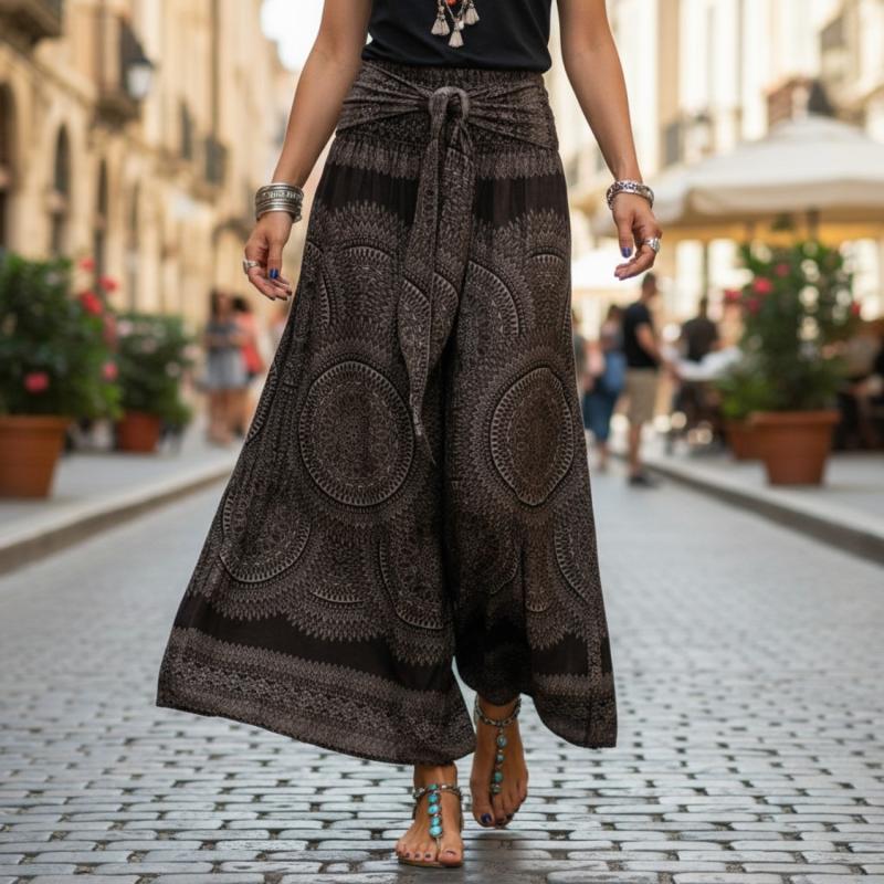 Thai Palazzo Pants - Sort - 