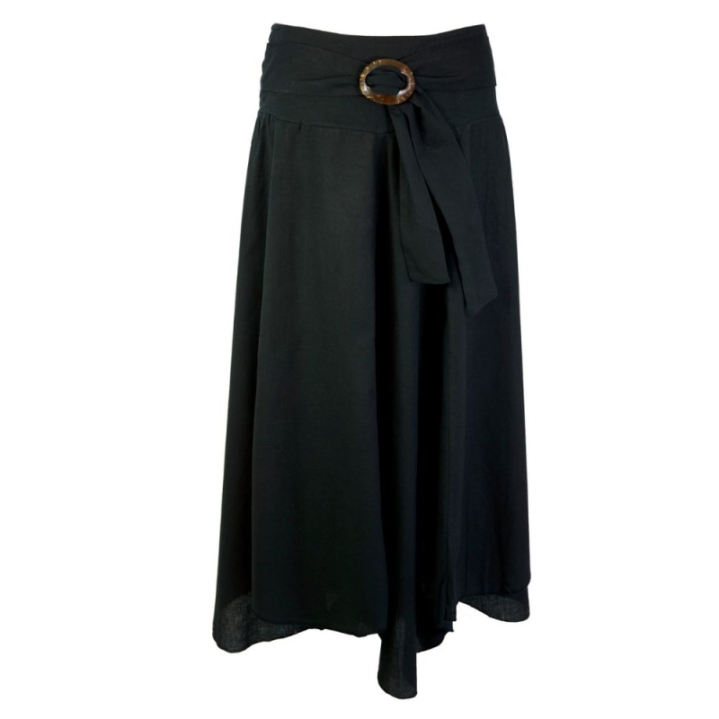 Boho Maxi Nederdel Sort