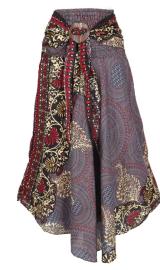 Boho Maxi Nederdel Blågrå