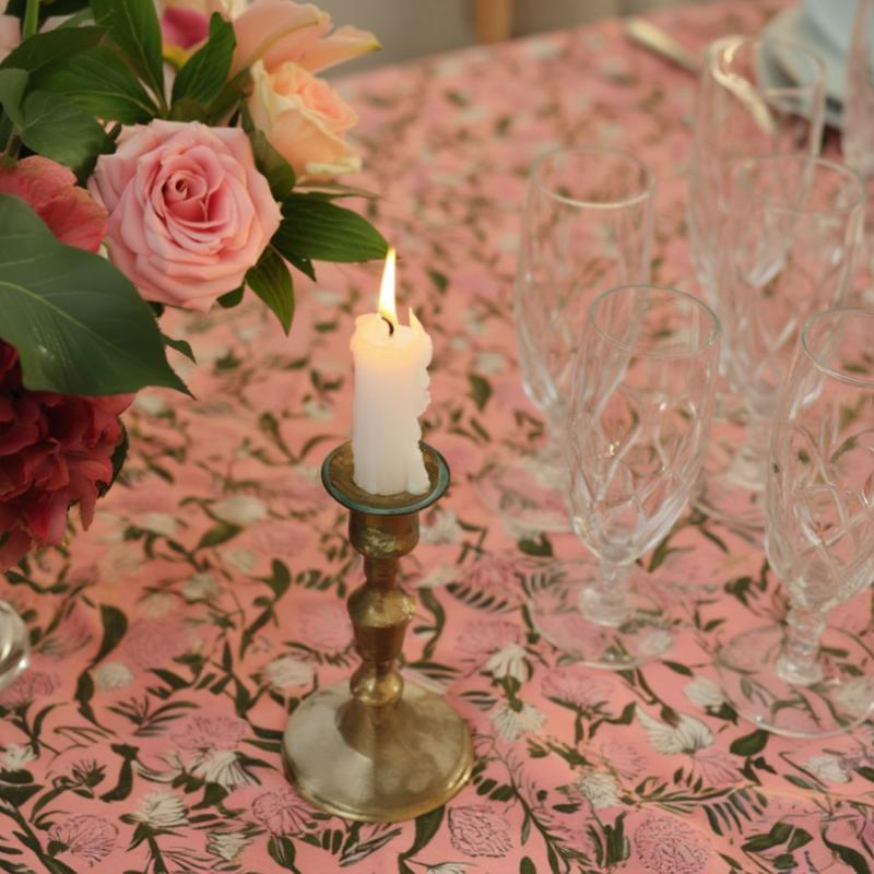 Blockprint Indisk Dug Pink - 