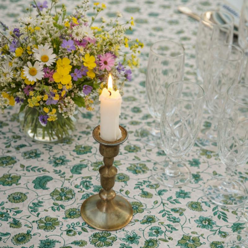 Blockprint Indisk Dug Mint - 