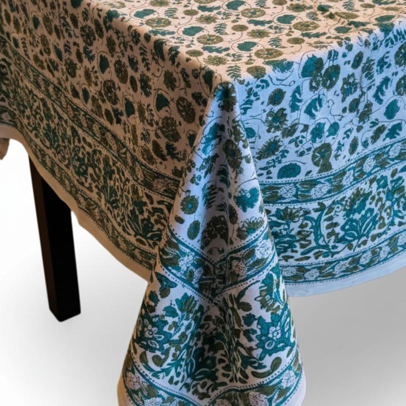 Blockprint Indisk Dug Mint - 