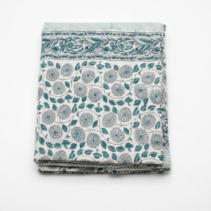 Blockprint Dug m. 12 servietter Mintgrøn - 