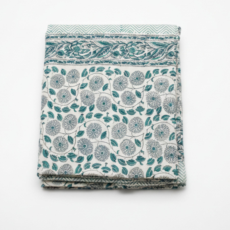 Blockprint Dug m. 12 servietter Mintgrøn