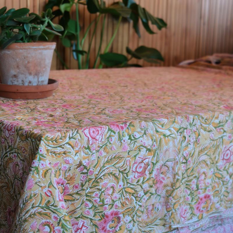 Blockprint Indisk Dug Floral - 