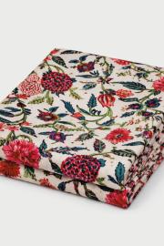 Blockprint Indisk Dug Floral Blå Pink