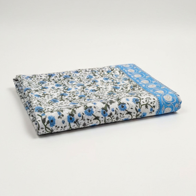 Blockprint Dug m. 12 servietter Lysblå