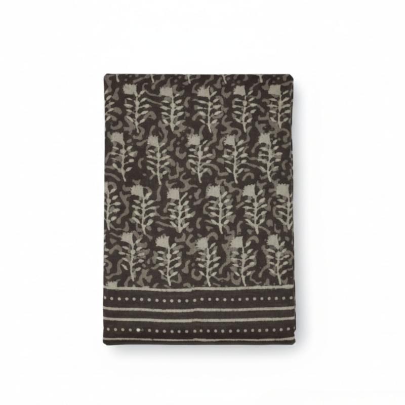 Blockprintet Tørklæde Taupe - 