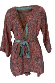 Kort Kimono Paisley Rose