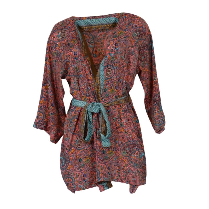 Kort Kimono Paisley Rose - 