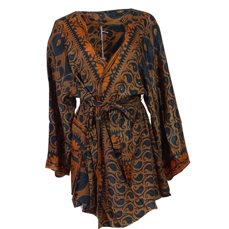 Avani Kimono - Black n' Orange - 